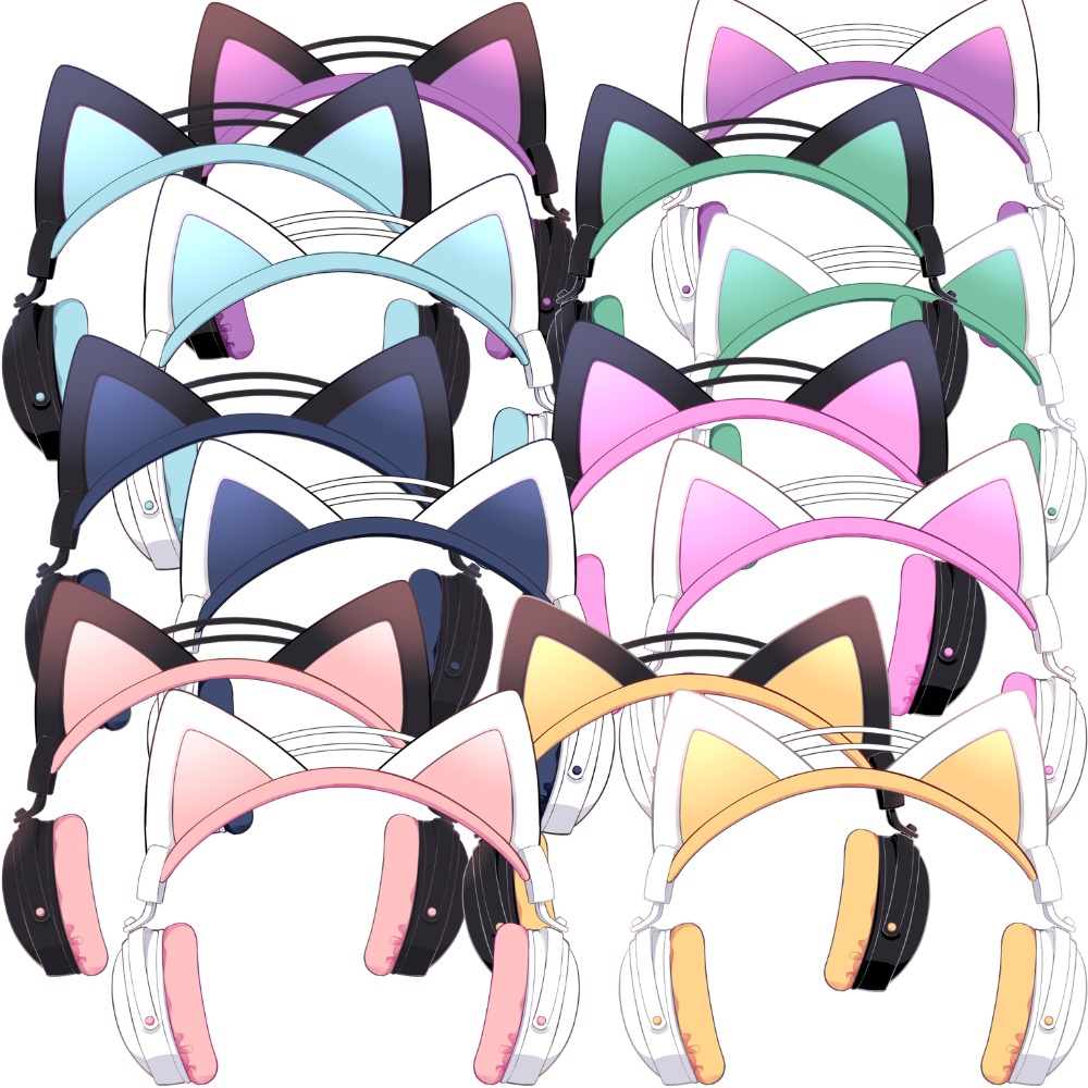 VTuber素材_ねこみみヘッドホン_高画質+商用利用権