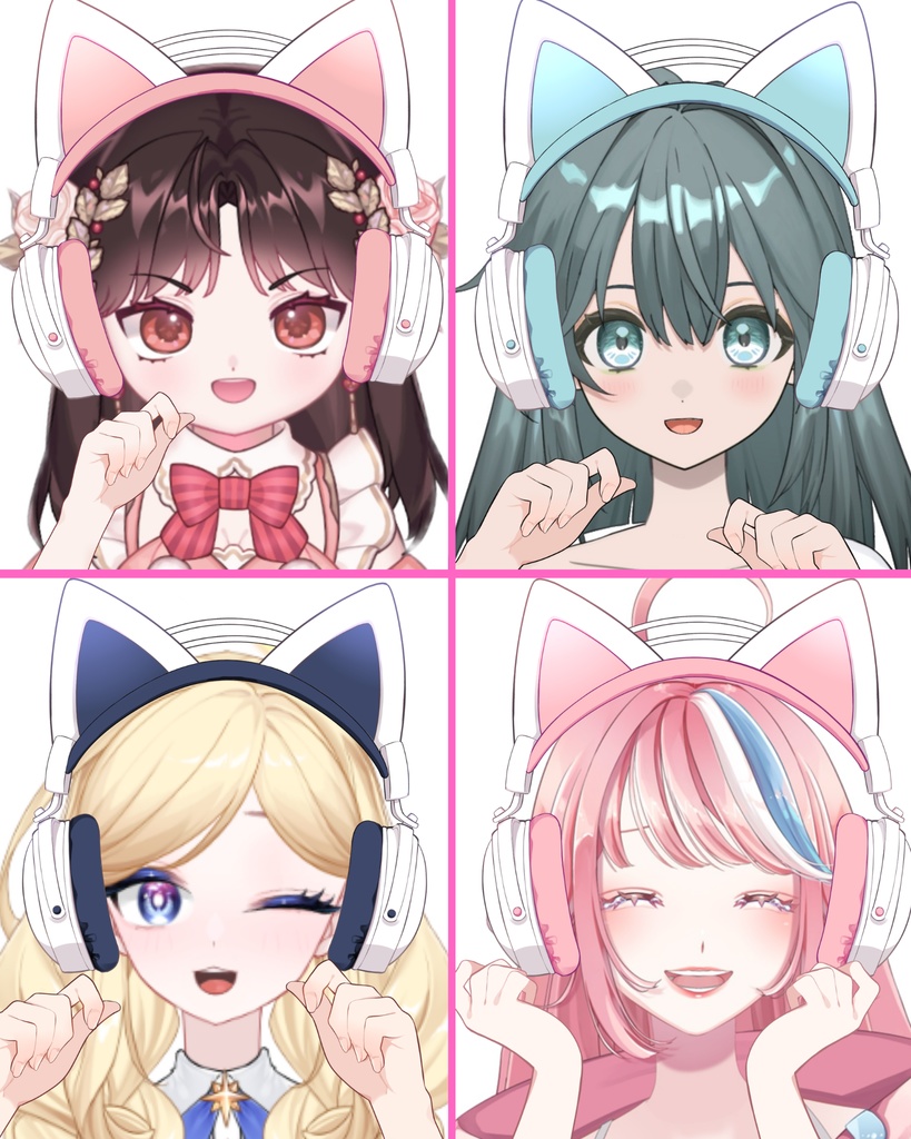 VTuber素材_ねこみみヘッドホン_高画質+商用利用権