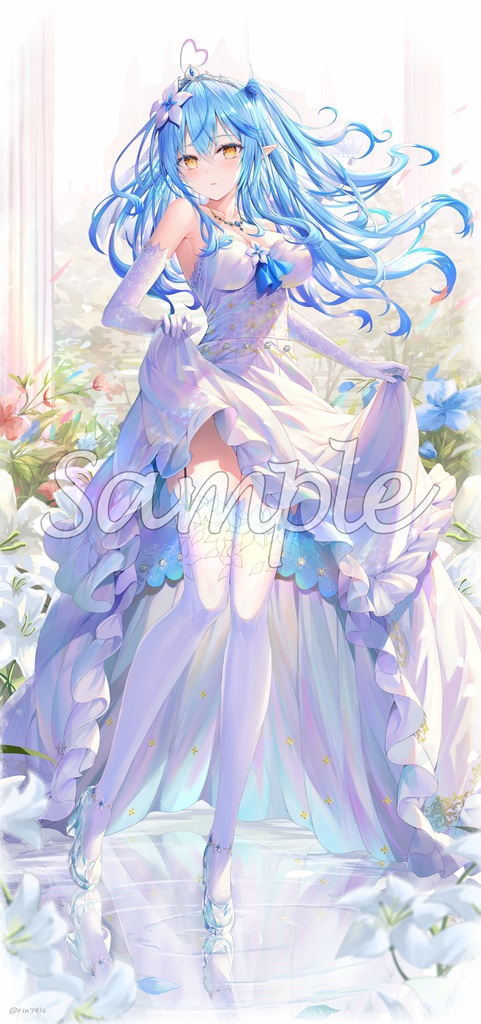 ホロライブ ジューンブライド 雪花ラミィ 等身大タペストリー ホロライブ 雪花ラミィ ウエディング 等身大 タペストリー リン