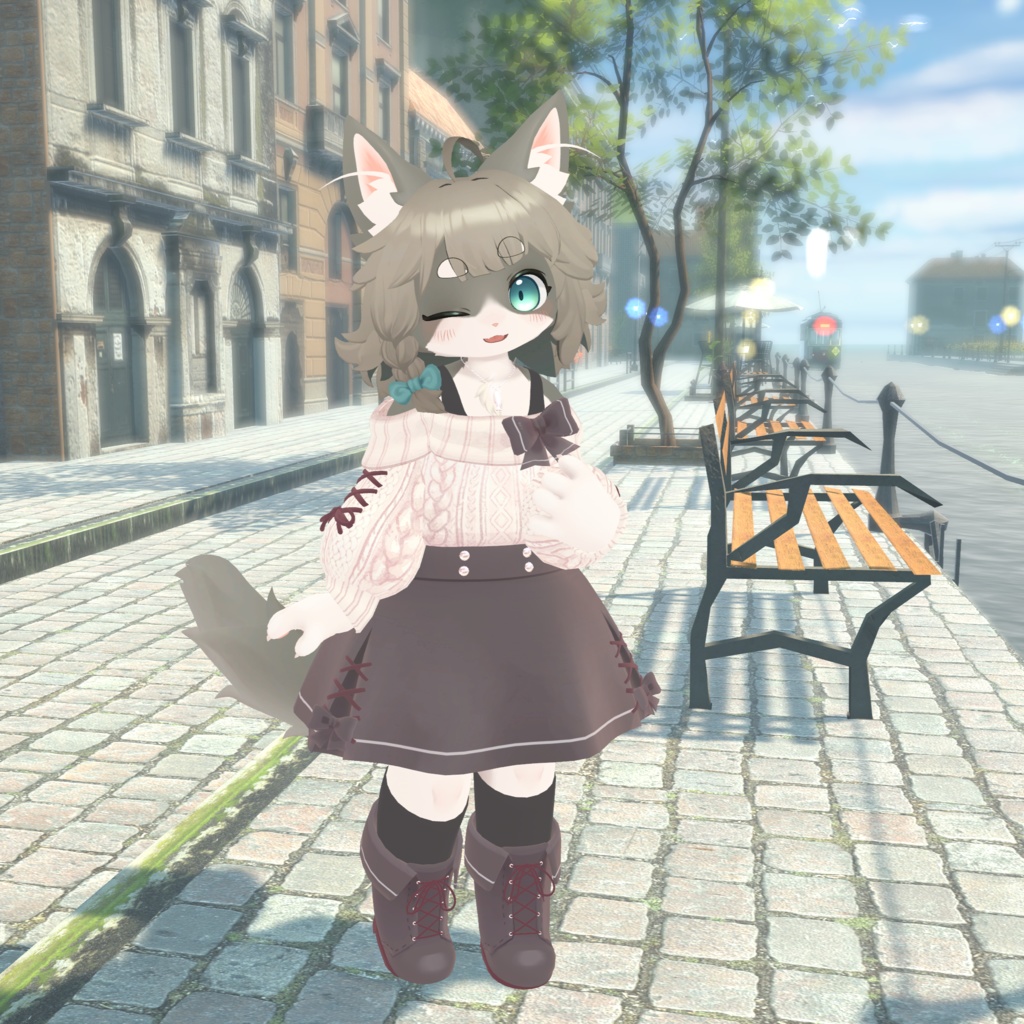 【リナ・灰島・リーベ・Pato・まめふれんず対応】ときめきオフショルダー【3D衣装】