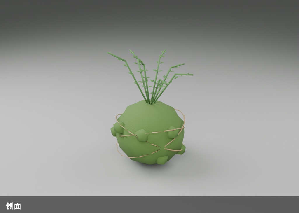 【無料】苔玉【ローポリ3Dモデル】
