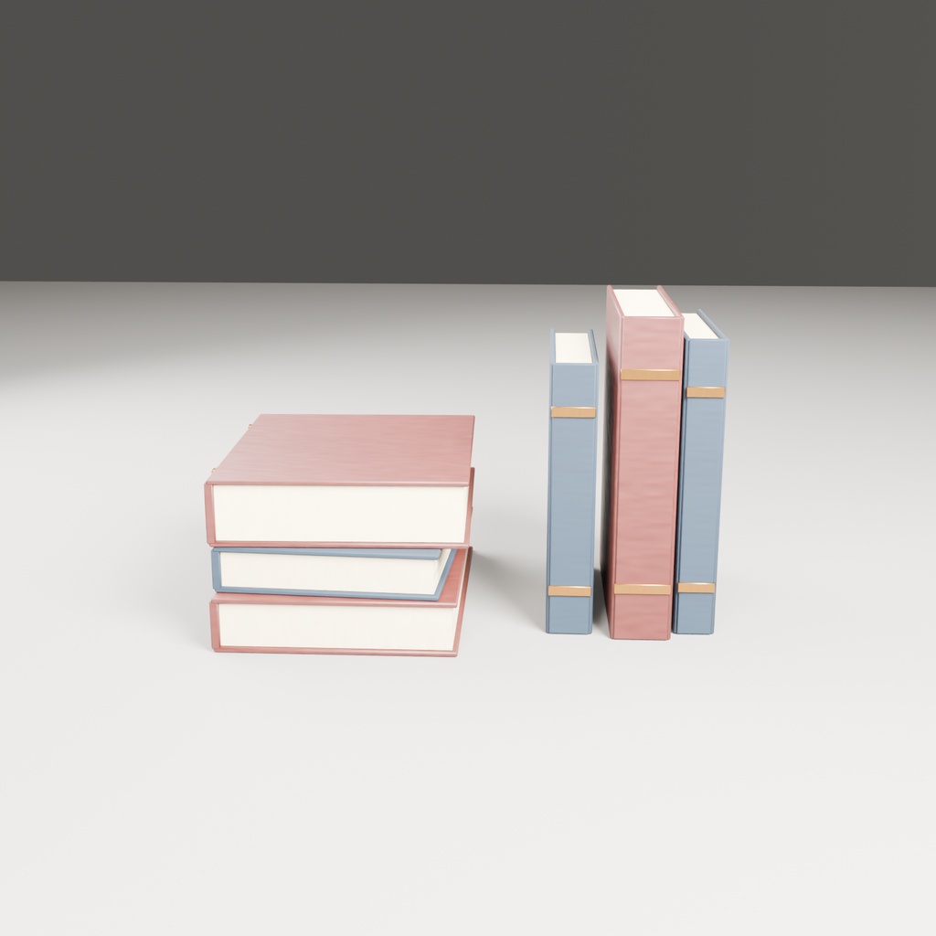 【無料】積み本アレンジ【ローポリ3Dモデル】