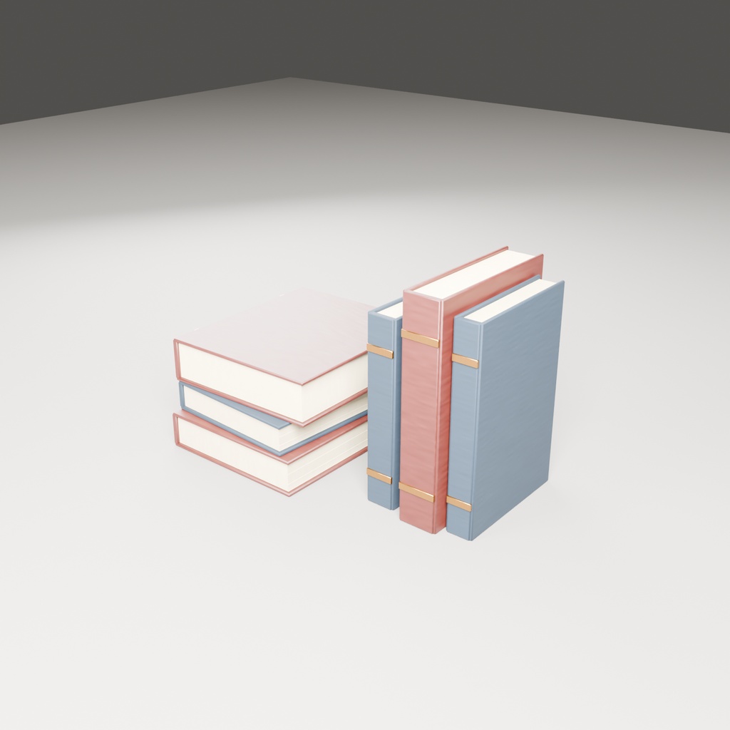 【無料】積み本アレンジ【ローポリ3Dモデル】