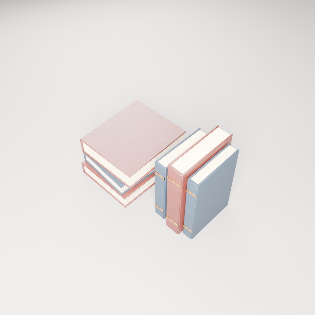 【無料】積み本アレンジ【ローポリ3Dモデル】