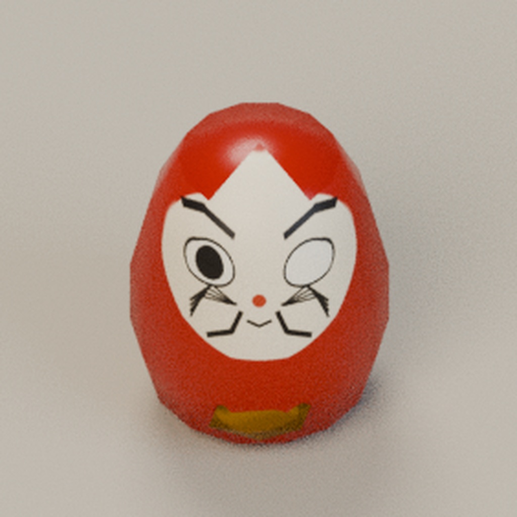 【無料】だるま【ローポリ3Dモデル】
