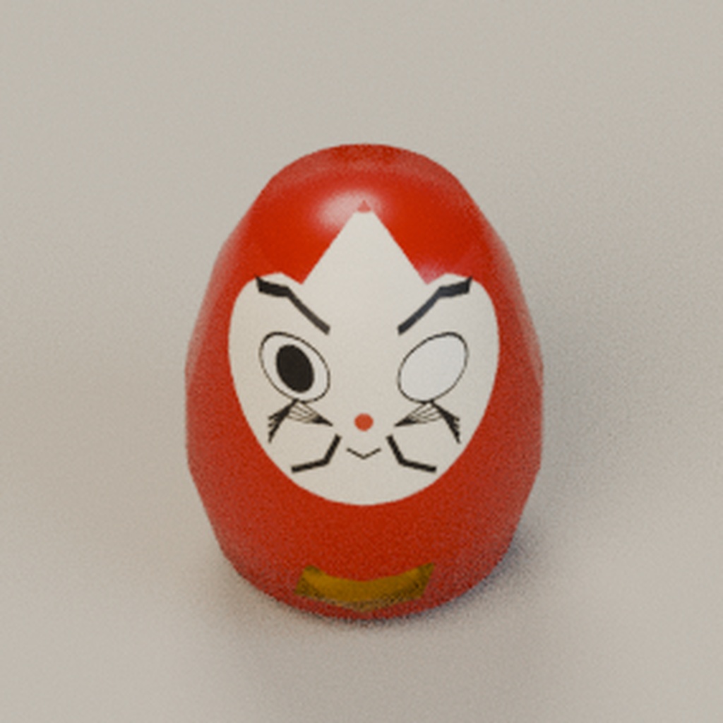 【無料】だるま【ローポリ3Dモデル】
