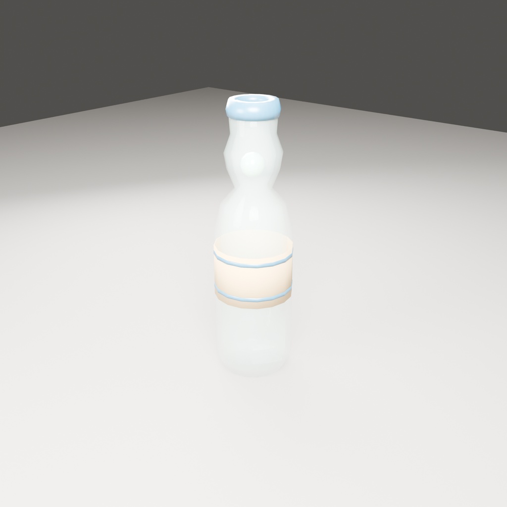 【無料】ラムネ瓶【ローポリ3Dモデル】
