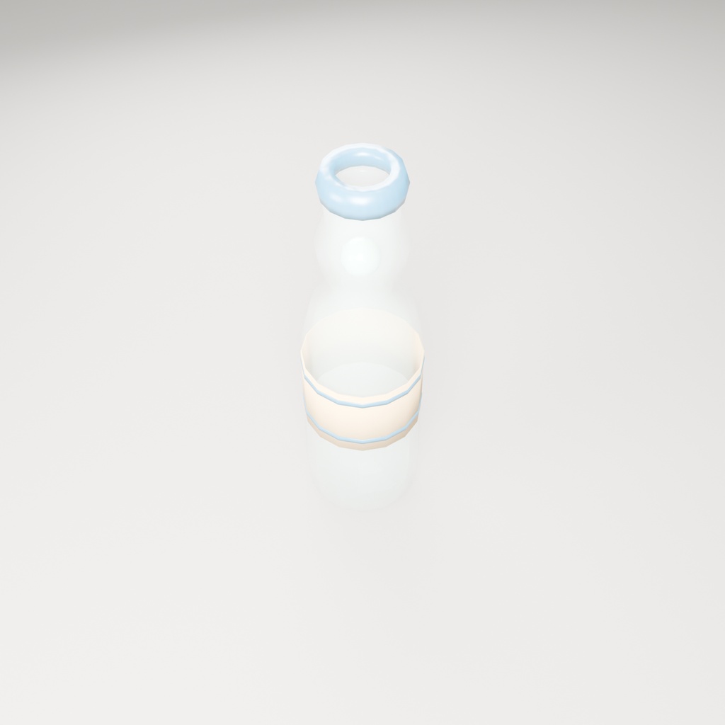 【無料】ラムネ瓶【ローポリ3Dモデル】