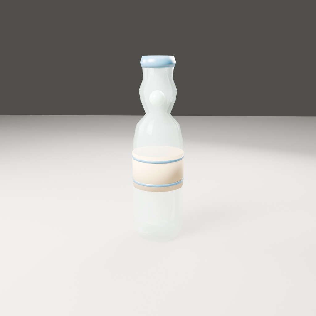 【無料】ラムネ瓶【ローポリ3Dモデル】