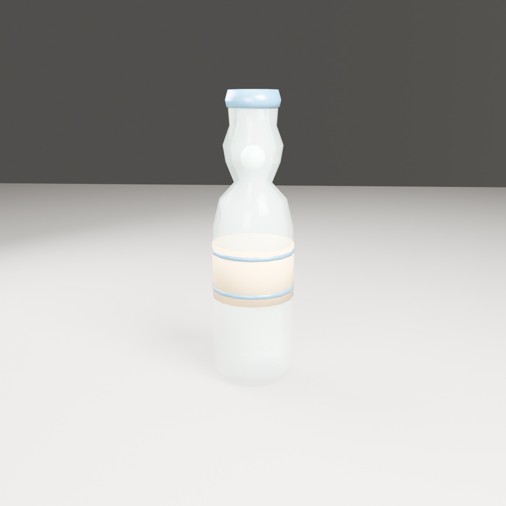 【無料】ラムネ瓶【ローポリ3Dモデル】