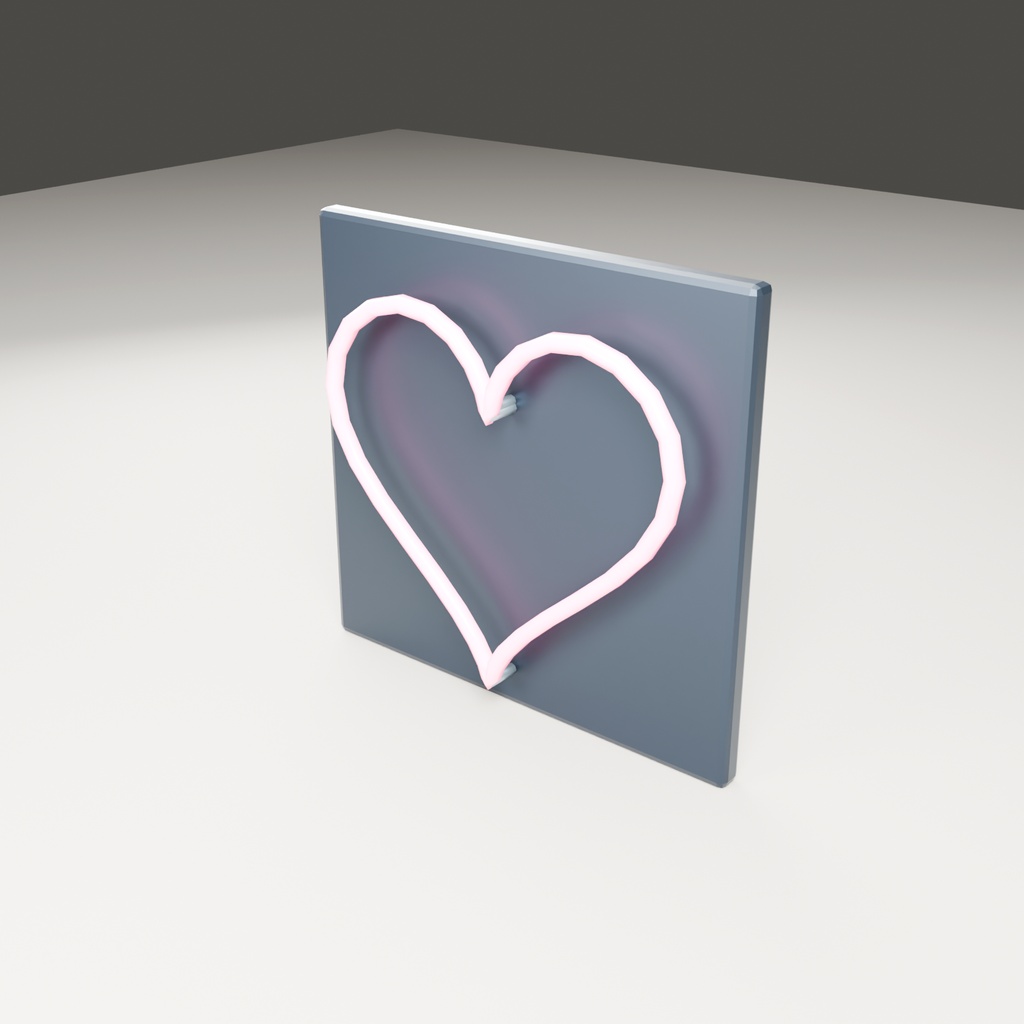 【無料】ネオンのハート【ローポリ3Dモデル】