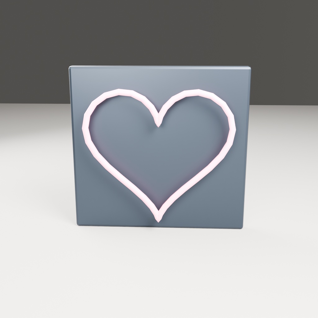【無料】ネオンのハート【ローポリ3Dモデル】