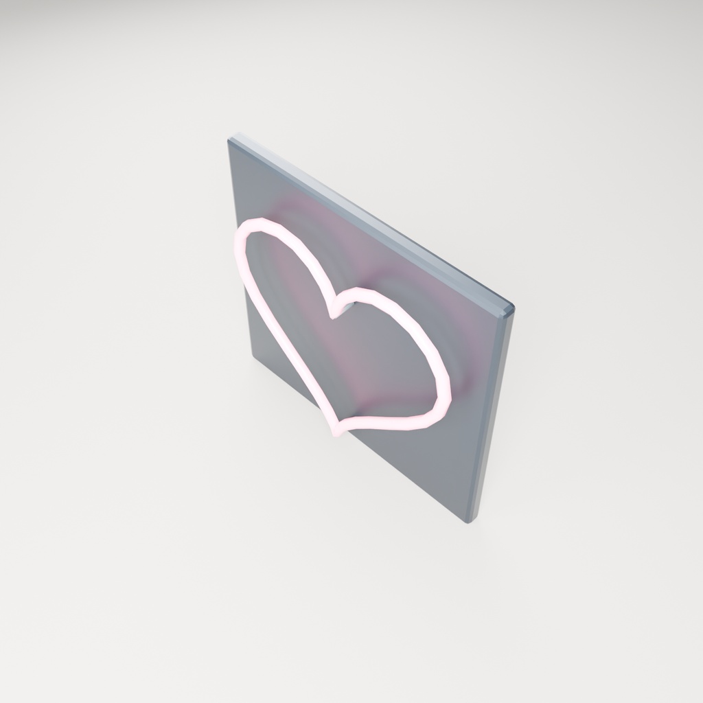 【無料】ネオンのハート【ローポリ3Dモデル】