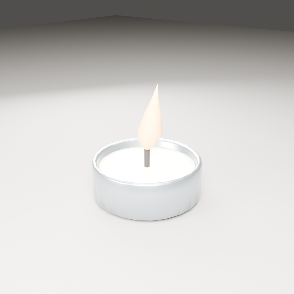 【無料】ティーライト【ローポリ3Dモデル】