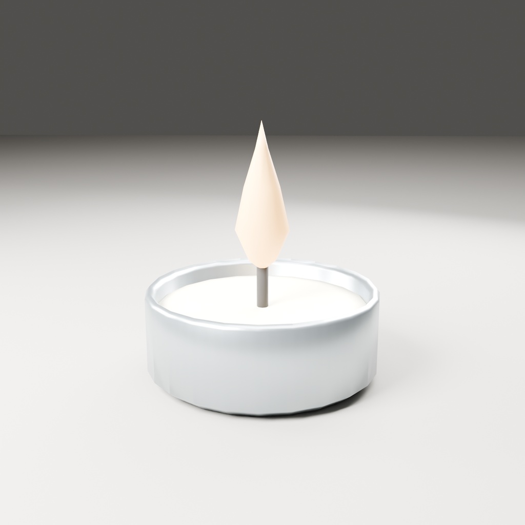 【無料】ティーライト【ローポリ3Dモデル】