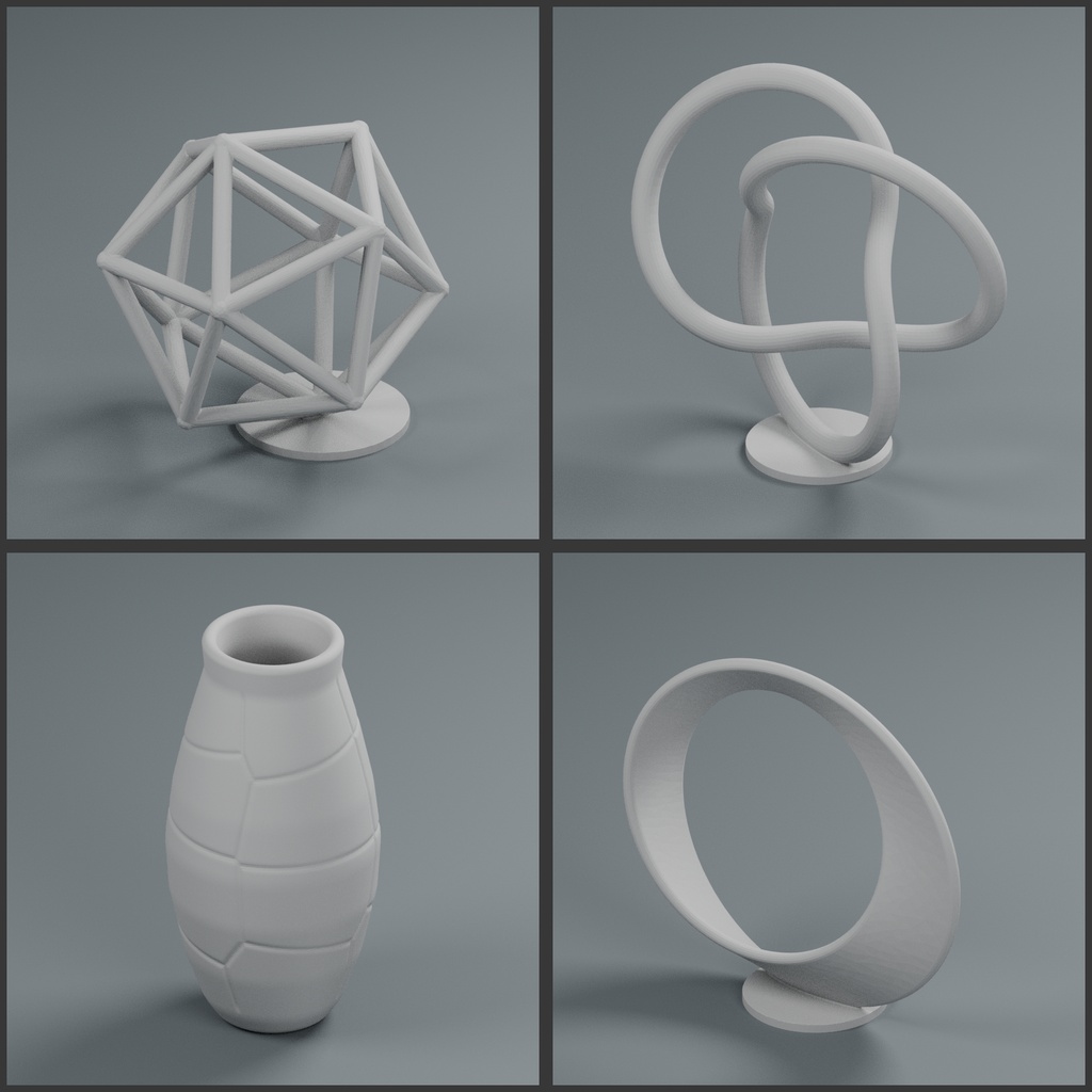 3Dプリント用STL 印刷用オブジェ17種セット【個人利用限定】