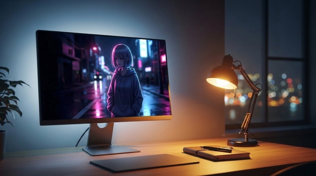 銀髪ボブちゃん 公式世界観アート Vol.02『夜の街』高解像度ビジュアルセット