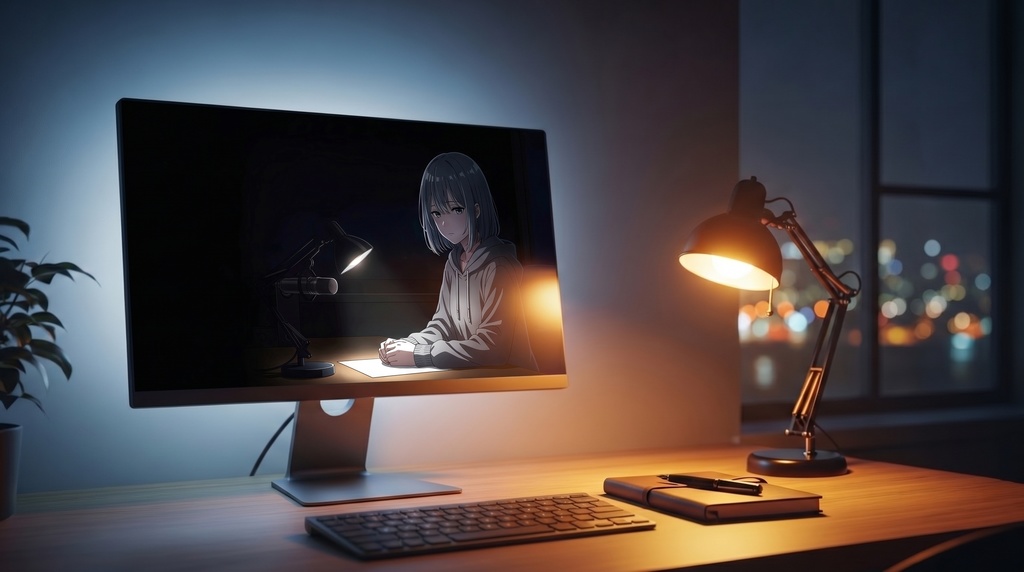 銀髪ボブちゃん 公式世界観アート Vol.01『深夜毒舌ラジオ』高解像度ビジュアルセット