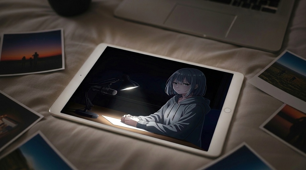 銀髪ボブちゃん 公式世界観アート Vol.01『深夜毒舌ラジオ』高解像度ビジュアルセット