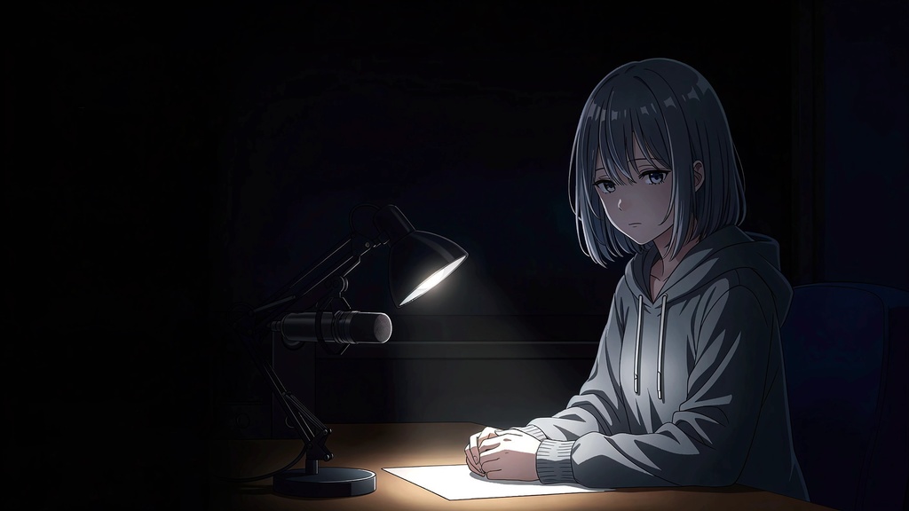 銀髪ボブちゃん 公式世界観アート Vol.01『深夜毒舌ラジオ』高解像度ビジュアルセット