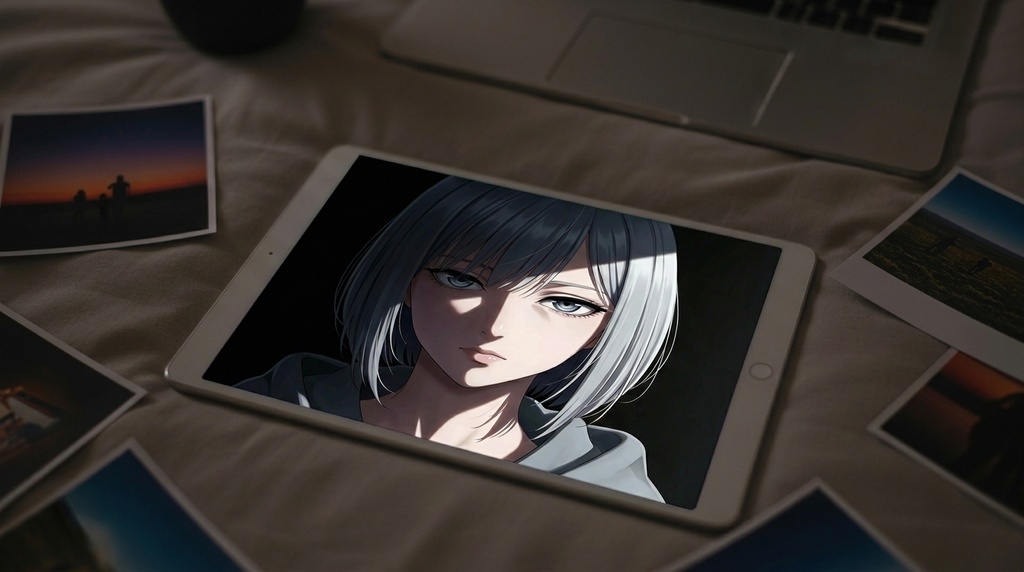 銀髪ボブちゃん 公式世界観アート Vol.03『静かな視線』高解像度ビジュアルセット