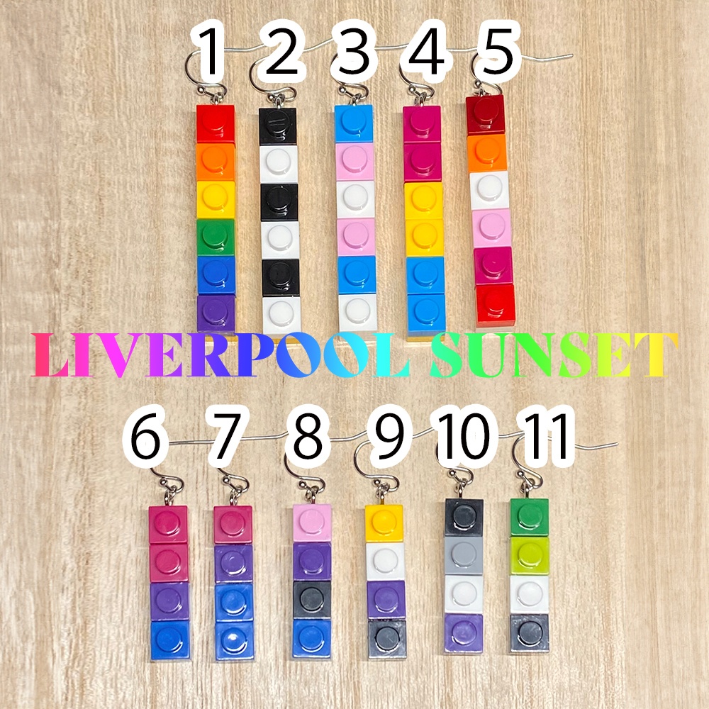 building blocks Keychain (RHODIUM) / 3pic