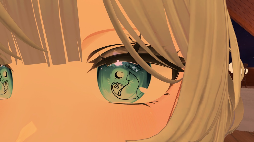 「9アバター対応」月夜の猫又 eye texture
