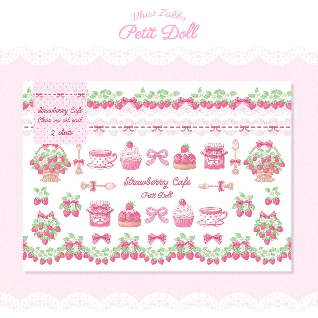 Strawberry Cafe クリアノーカットシール