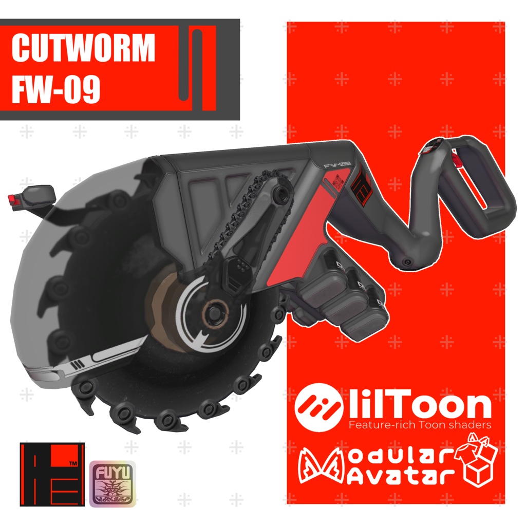 【VRChat想定】FW-09［CUTWORM：根切蟲］【MA対応】