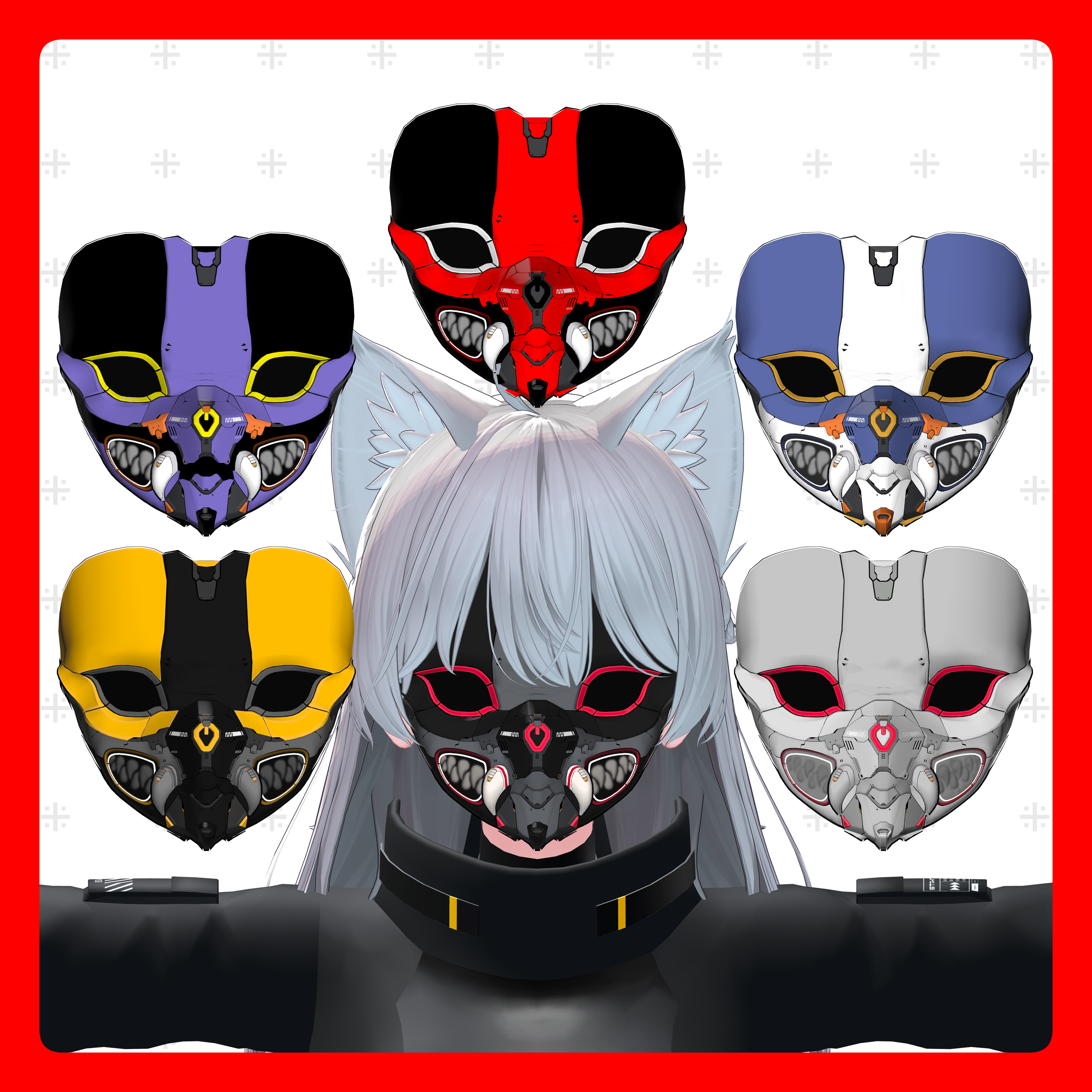 【VRChat想定】テックマスク[model:猫又]【MA対応】 - 冬蟲工房 - BOOTH