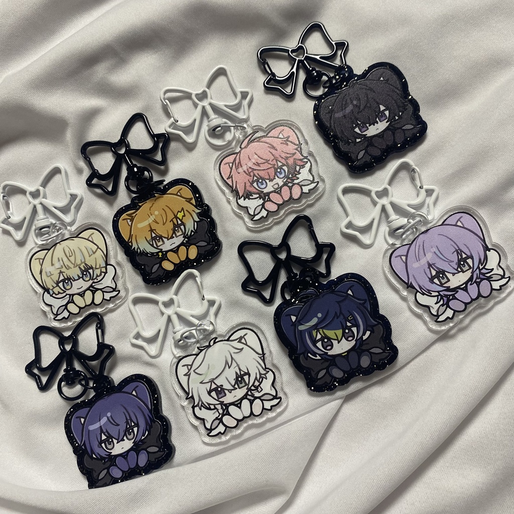 〈非公式〉リボンねこアクリルキーホルダー
