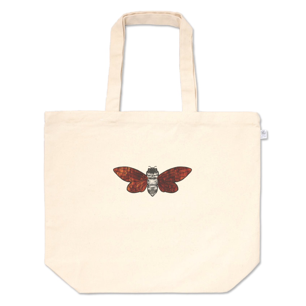 蝉の声無くトートバッグL（ひ）