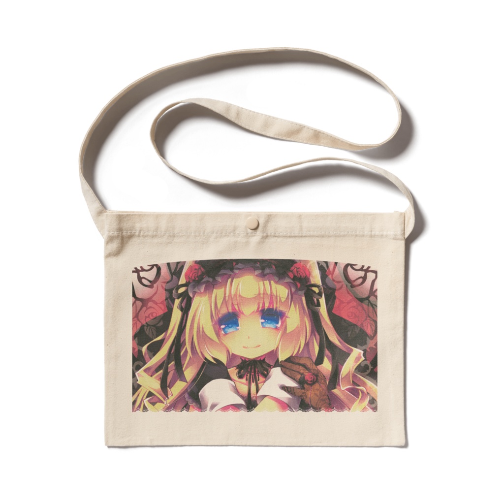 あなたと一緒におさんぽサコッシュ(絵柄2種×地色2種)