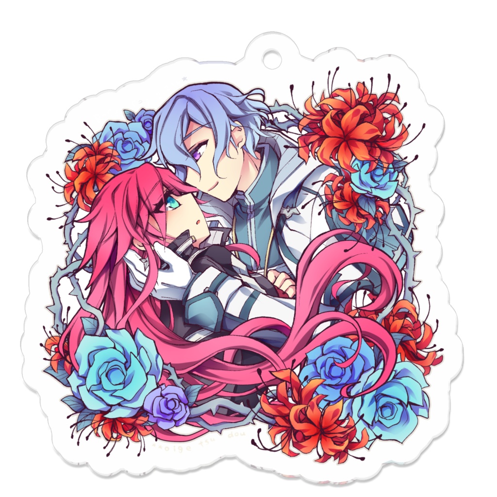 【ローズフェスティバル2023】薔薇とリコリス・ラジアータ《軌跡リオセリ》- アクリルキーホルダー
