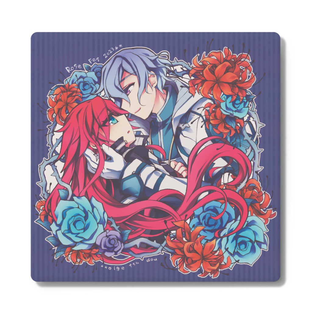 薔薇とリコリス・ラジアータ《軌跡リオセリ》- 白雲石コースター