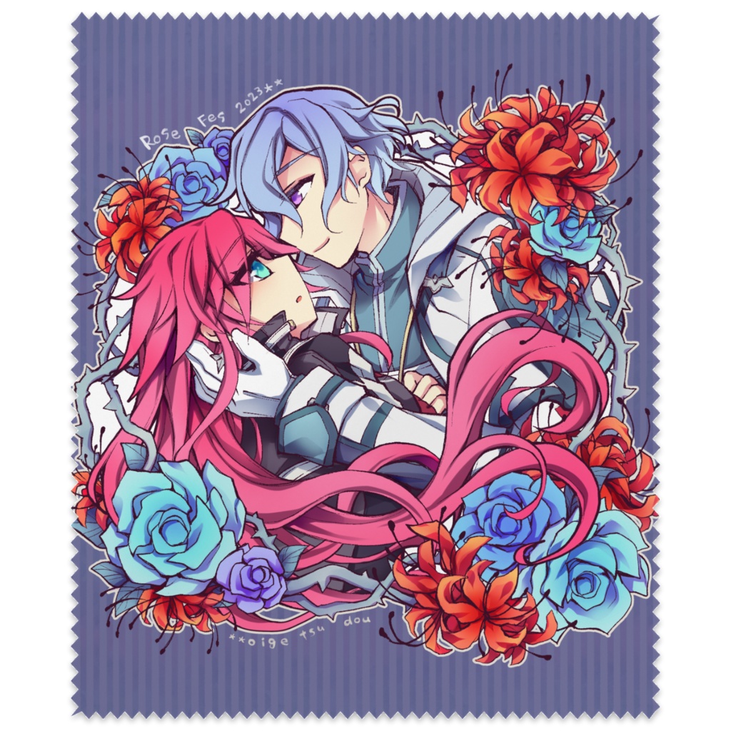 薔薇とリコリス・ラジアータ《軌跡リオセリ》- めがね拭き