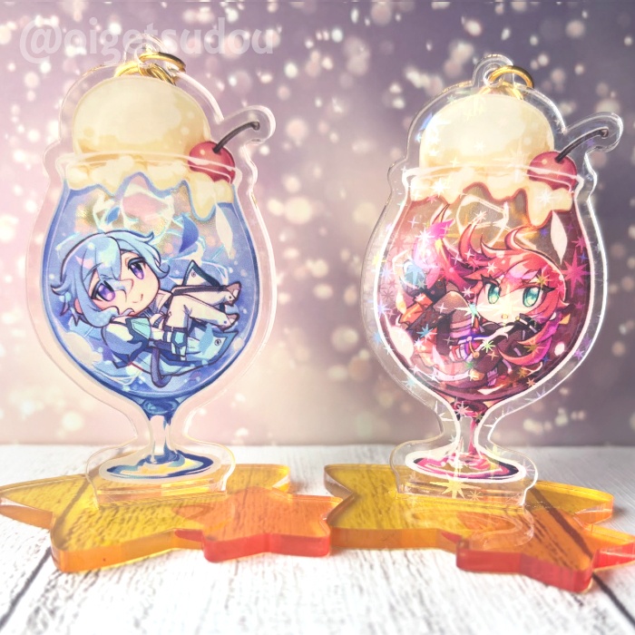 【君と歩む軌跡2】焔と氷のクリームソーダ・アクリルスタンドキーホルダー《軌跡》