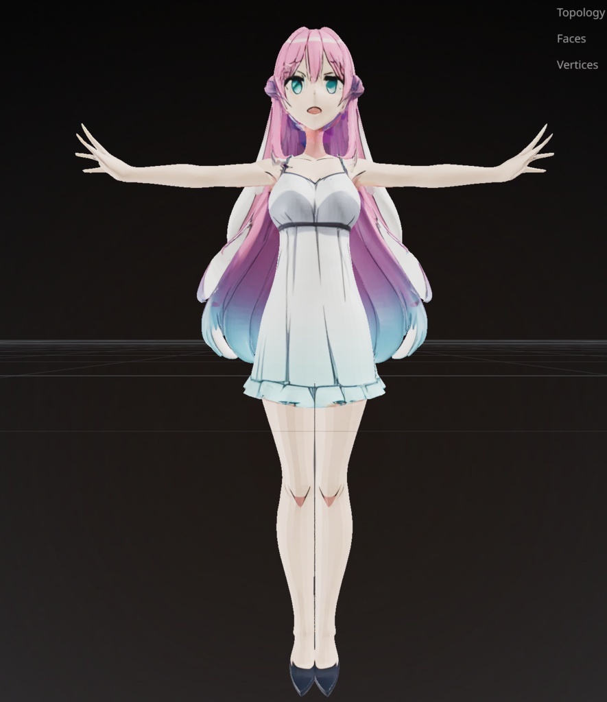 【オリジナル3Dモデル】モモ -Momo- 【VRChat向け素体】