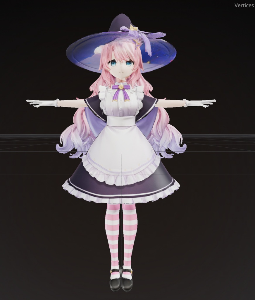 【オリジナル3D】モデル魔女メイド ミミ -MIMI-【VRChat向け素体】