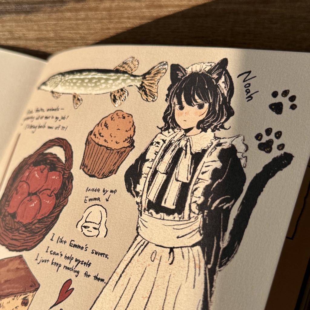 【イラスト集+グッズセット】 メイドと黒猫の日常