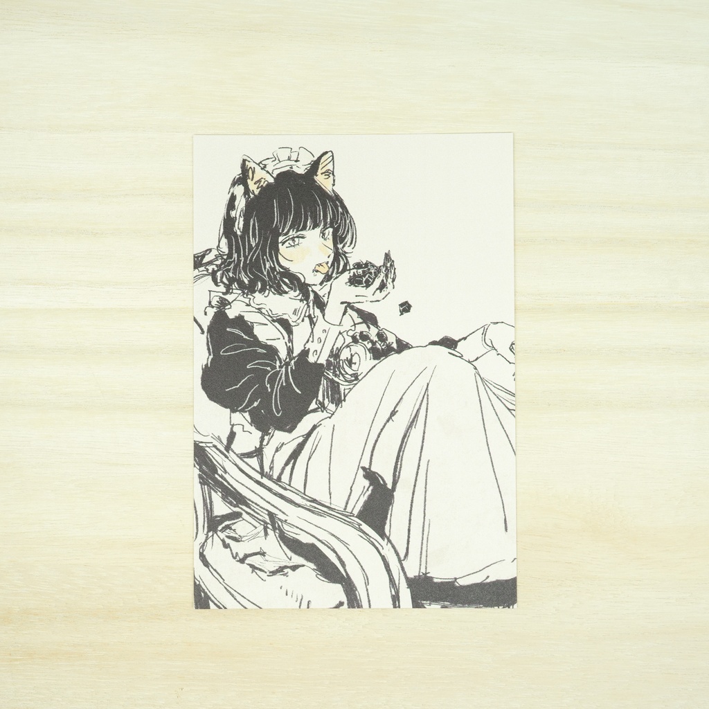 【イラスト集+グッズセット】 メイドと黒猫の日常