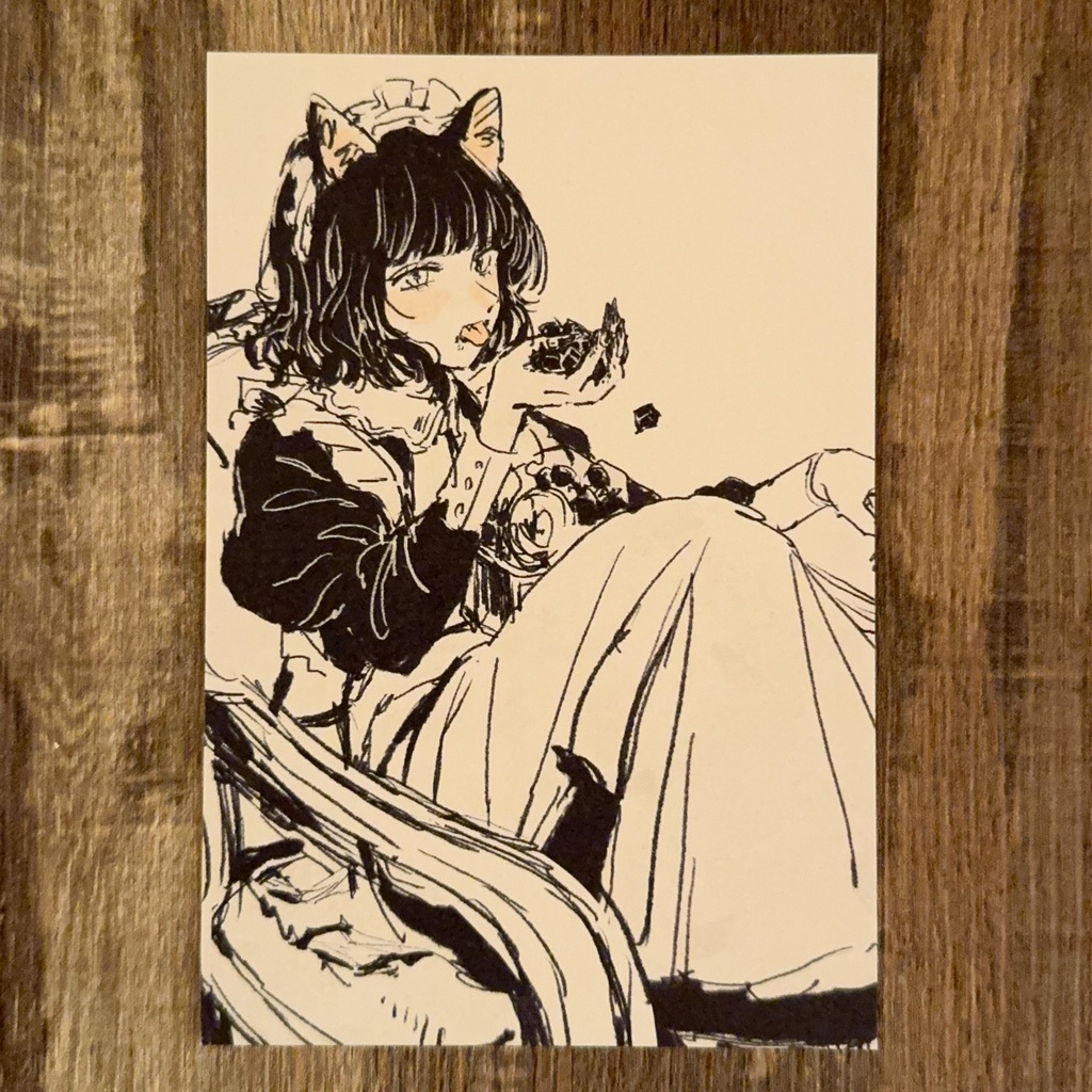 【イラスト集+グッズセット】 メイドと黒猫の日常