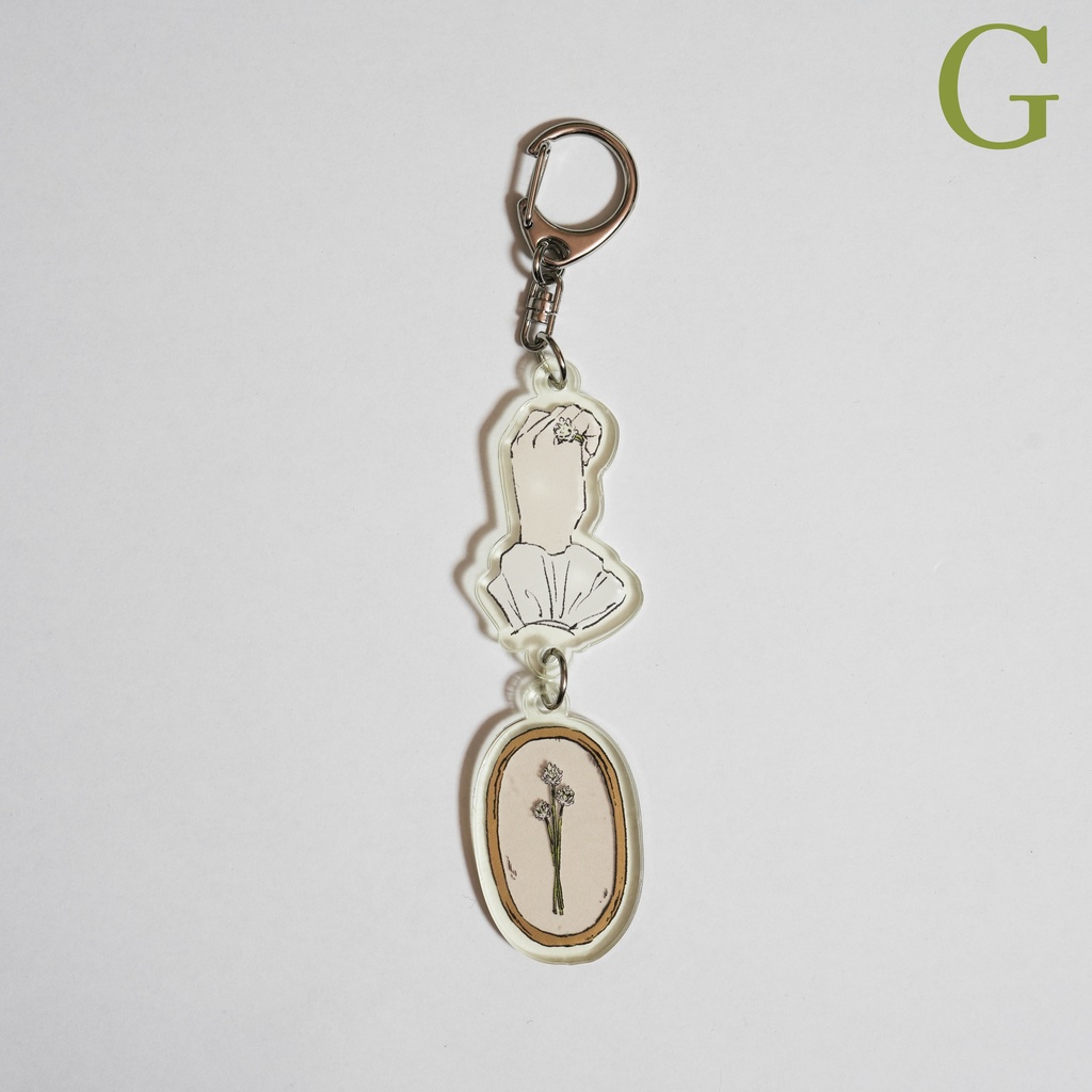 【アクキー】シロツメクサのアクリルキーホルダー