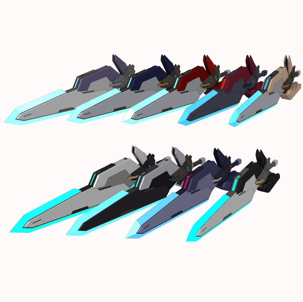 【VRChat想定】大型戦闘剣「FLW-01」+頭部センサーユニット