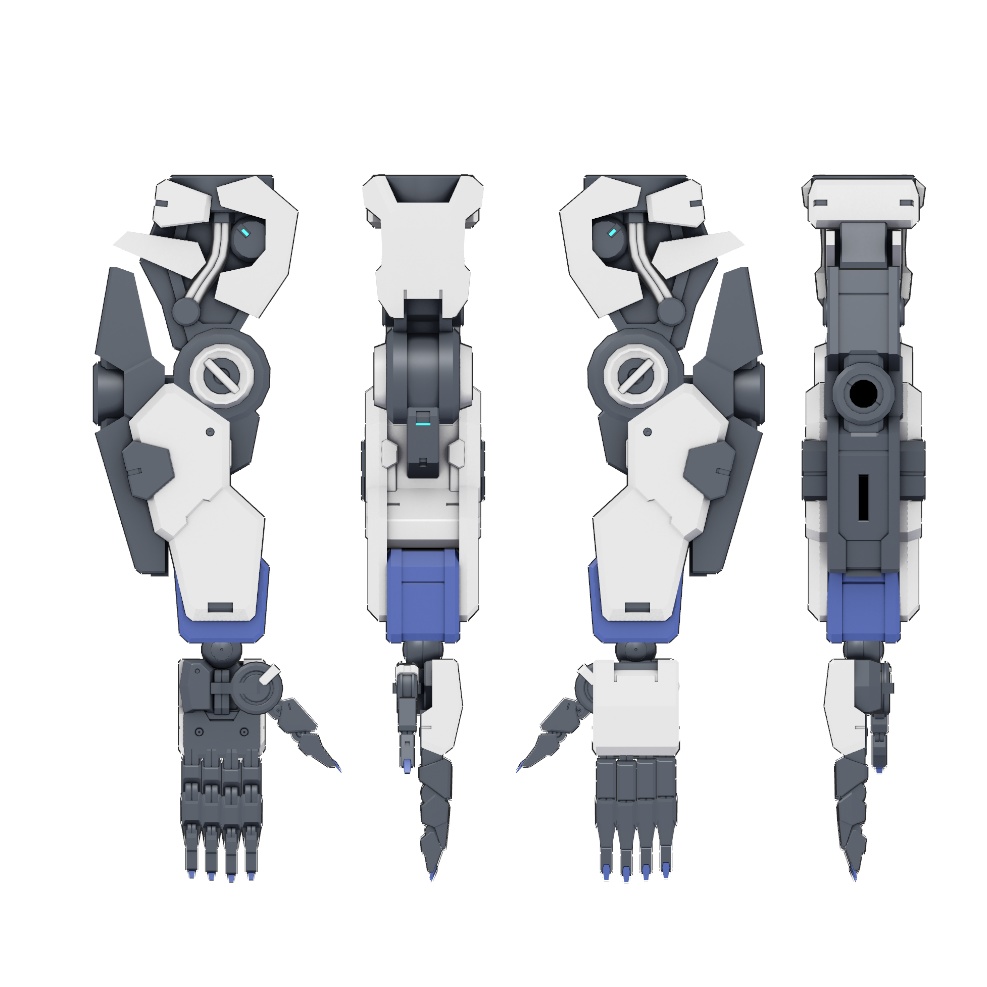 【VRChat想定】義手/義足パーツ「FLA-10/FLL-10」+専用素体