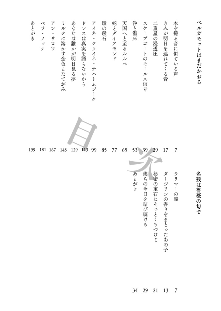 ベルガモットはまだかおる、名残は薔薇の匂での二点セット