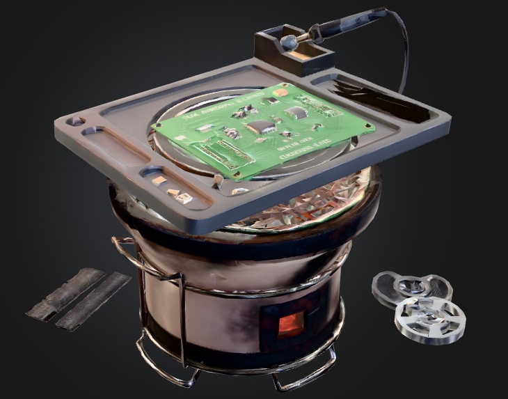 リフロー炉3Dモデル