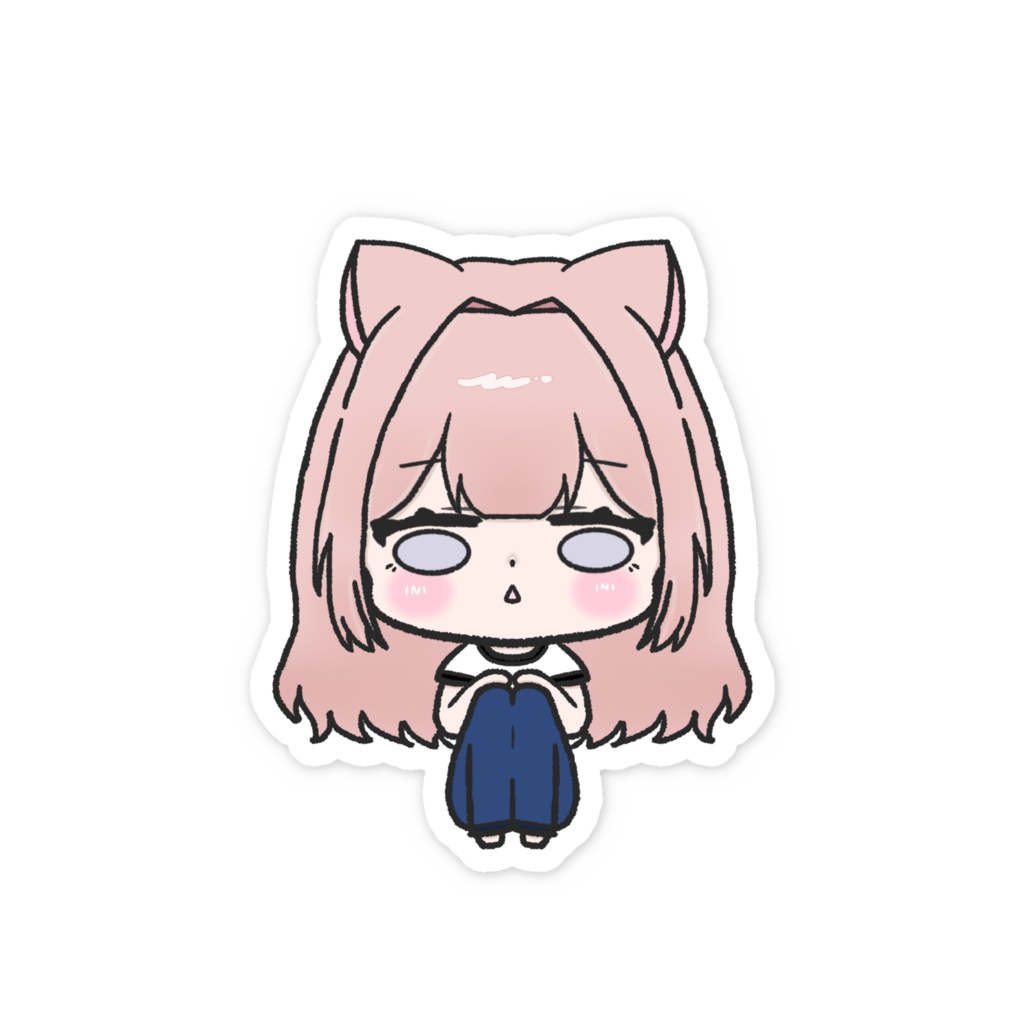 考えるのを諦めたあきちゃ(体育座り)