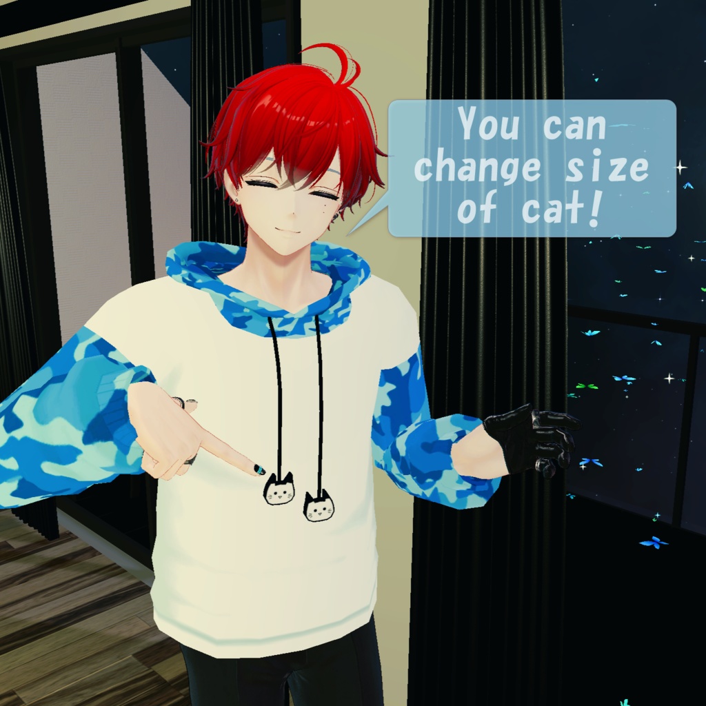 【メンズ猫パーカー】Men's Cat Hoodie