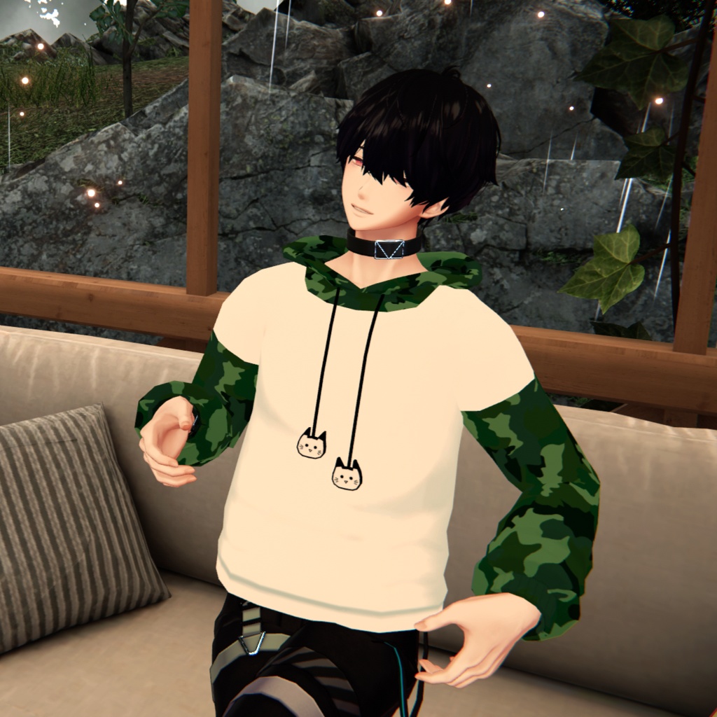 【メンズ猫パーカー】Men's Cat Hoodie